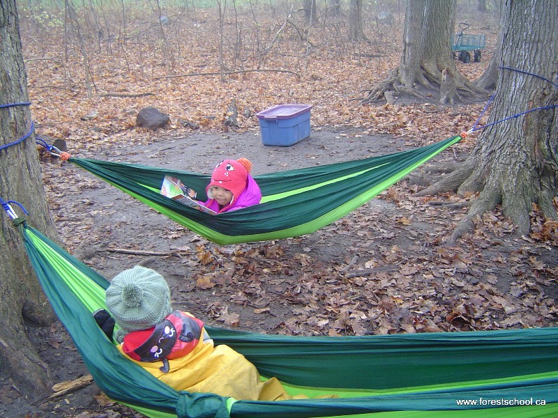 Books in hammocks